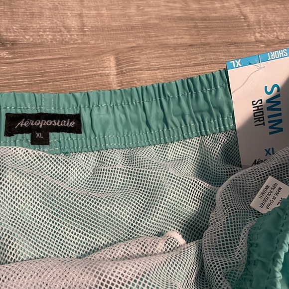 NWT teal Aeropostale xl swim drawstring trunks - Picture 3 of 4